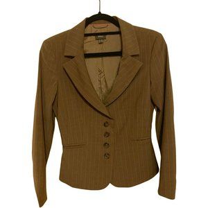 Mexx Fitted Blazer, Brown with Pink Pinstripe Size 8 (fits more like a 6)